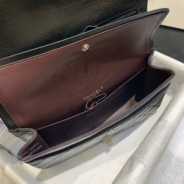 Chanel女包 37587# Chanel經典復古大象紋牛皮口蓋鏈包 方扣系列 Chanel鏈條單肩斜挎包  djc3984